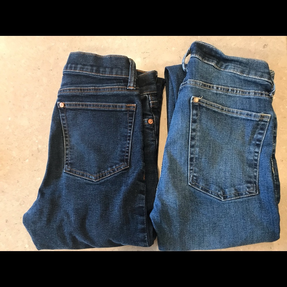 Two pair boys size 28 stretch skinny jeans by Denim & Denim in nice condition.